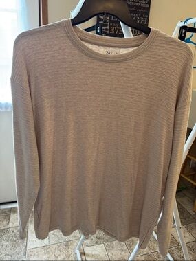 Maurice's 24/7 Ottoman ribbed Long Sleeve Crewneck Shirt - Taupe